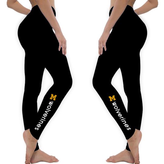 Michigan Black Leggings, Game Day Leggings
