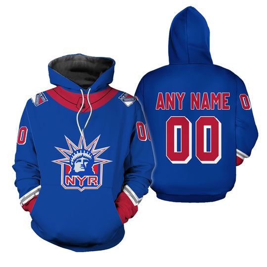 New York Hockey TeamHoodie Personalize Hockey Team Christmas Gift Liberty statue