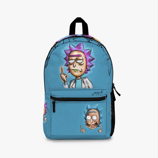 Rick and Rickandmorty turquoise Kids Shool Backpack