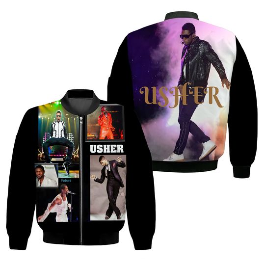 USHER  Ladies Bomber Jacket (AOP)