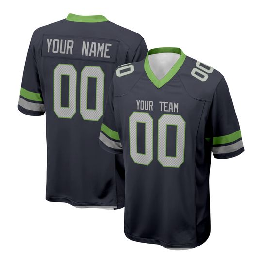 Custom Seattle Seahawks Football Jersey - College Navy, Personalized Team Name & Number, Men and Women