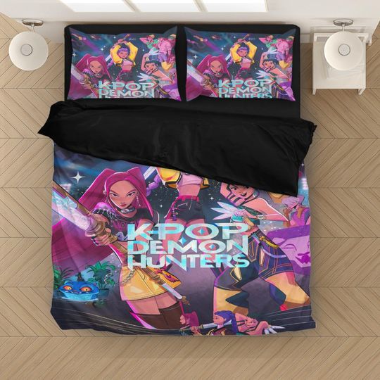 Bedding Set K Pop Printed Coreless Duvet Set, Demon Hunter Washable Huntrix