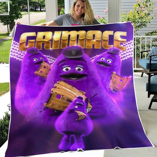 Grimace Blanket Cozy Soft for Bed and Sofa