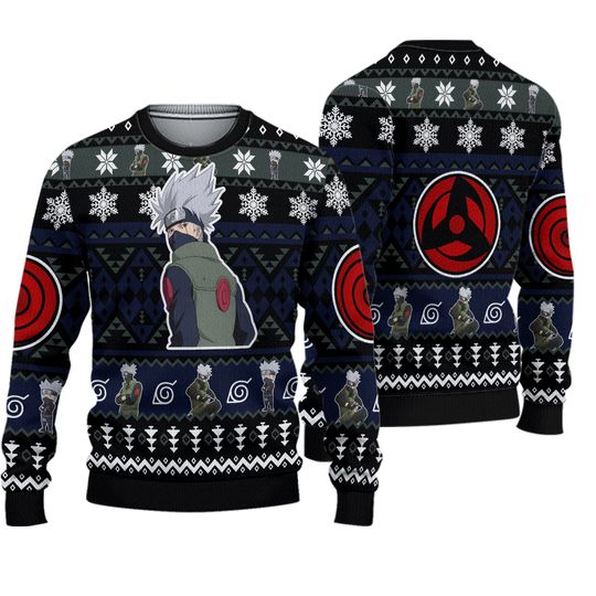 Hatake Kakashi Narutoo Anime Character Ugly Christmas Sweater Sweatshirt Ugly