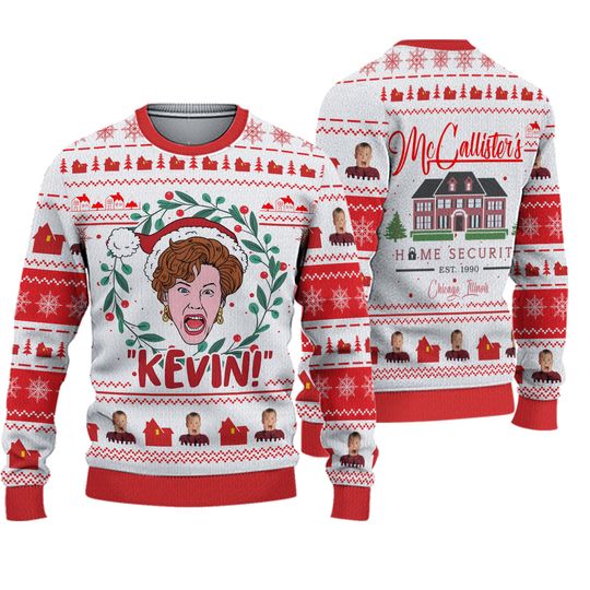 Home Alone Ugly Christmas Sweater McCallister Sweater Xmas Holiday Gift for Men Women, Kevin Home Security Sweater For Fan, Sweater For Fan