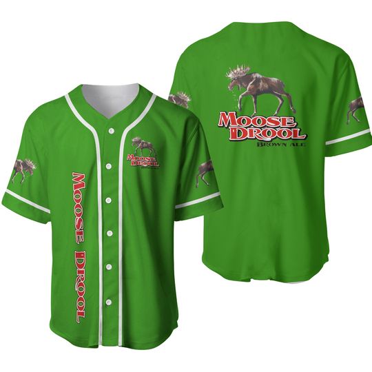 Light Green Moose Drool Beer Baseball Jersey