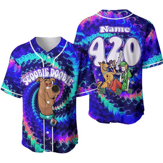 Personalized Scooby Doo 420 Trippy Scoobie Doobie Doo Baseball Jersey Shirt