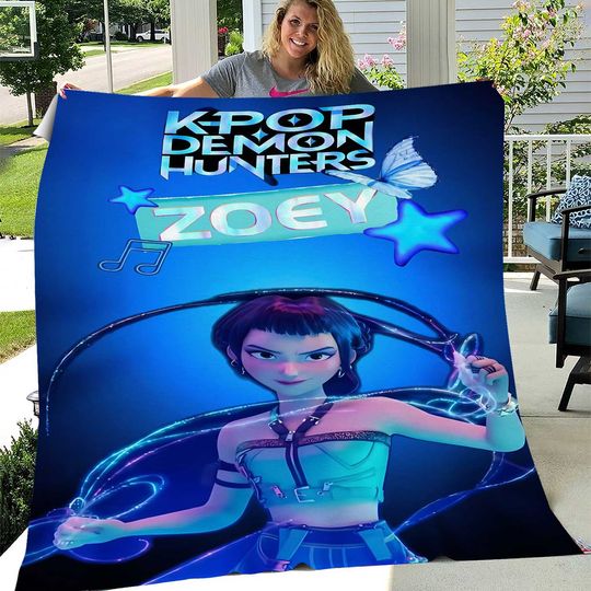 Cozy K pop Demon Hunters Huntrix zoey kpop Fleece Blanket
