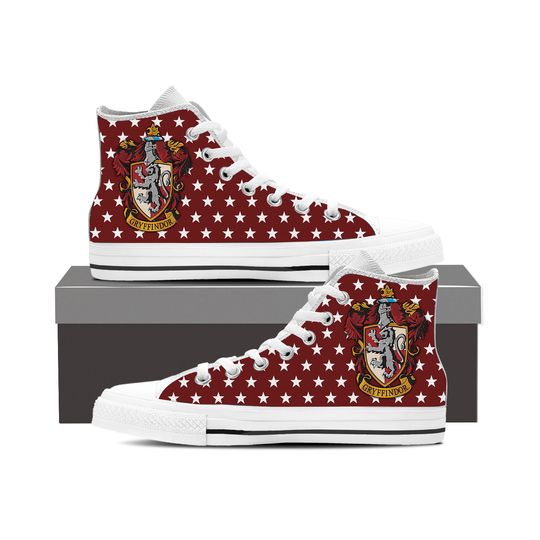 Movies Gift Idea, Gryffindor  Printed High Top Shoes.