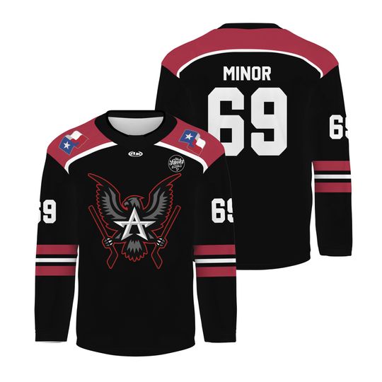 Personalize Allen Americans Black V-shaped Hockey Shirt Men's Fan Gear Xmas Gift