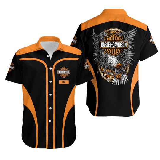 Personalized Harley Motor Racing Davidson Casual Button Down Shirt Unisex Adults