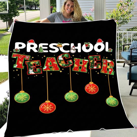 Preschool Teacher Christmas Vibes for Preschool Fleece Blankets