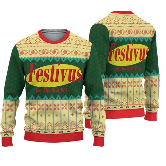Seinfeld Festivus For The Rest Of Us Christmas Sweater Funny Holiday Pullover Outfit 2025