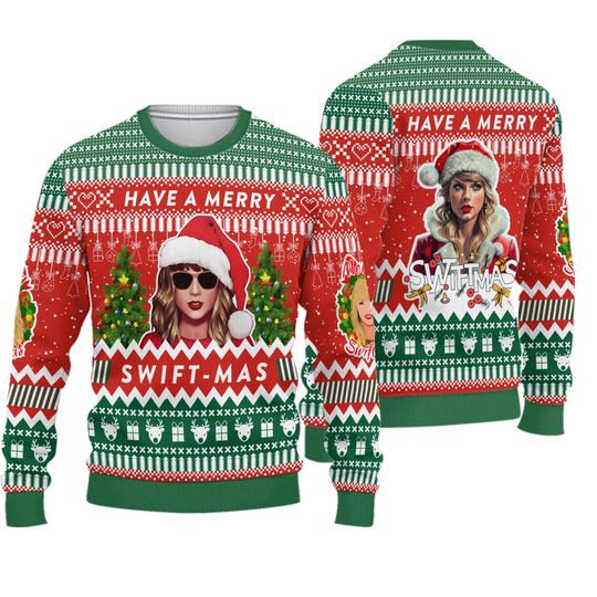 Swift Ugly Christmas Sweater Funny Graphic Printed