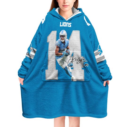 2025 ST Brown 14 Lions Blanket Hoodie