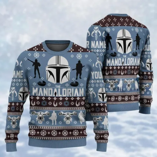 Christmas Mandalorian Ugly Sweater, Disney Christmas Sweater, Magic Kingdom Shirt, Disneyland Christmas Sweater, Star Wars Fan Gift