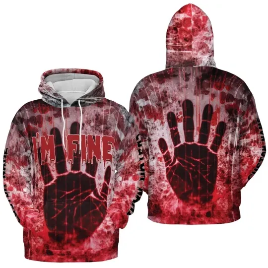 Personalized Halloween I'm Fine Horror Movies 3D Hoodie
