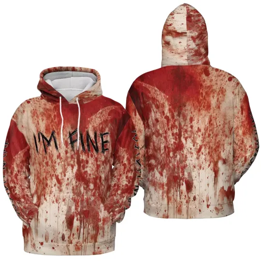Personalized Halloween I'm Fine Horror Movies 3D Hoodie