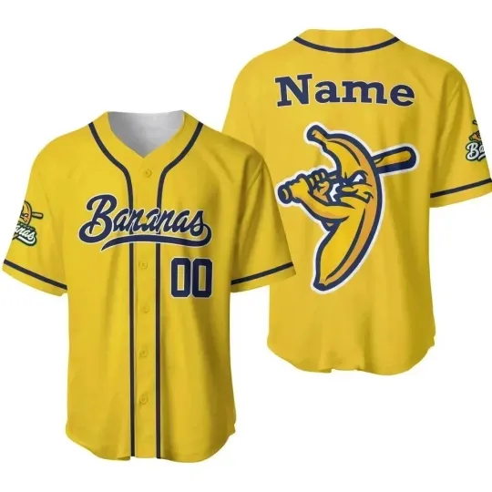 Discover Savannah Bananas Baseball Jersey Custom Name Number Yellow Team