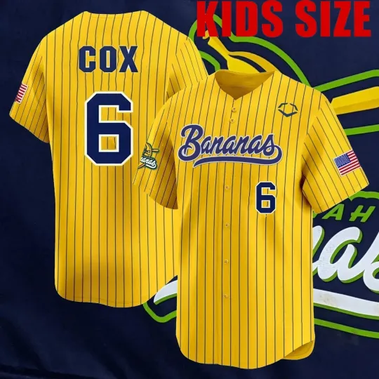 Discover Savannah Bananas #6 COX Baseball Jersey Adults kids Gift For Fans