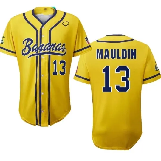 Discover Savannah Bananas #13 Mauldin Baseball Jersey  Gift For Fans