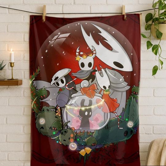 Discover Hollow Knight Characters Soft Flannel Throw Blanket, Silksong Hornet Gamer Gift
