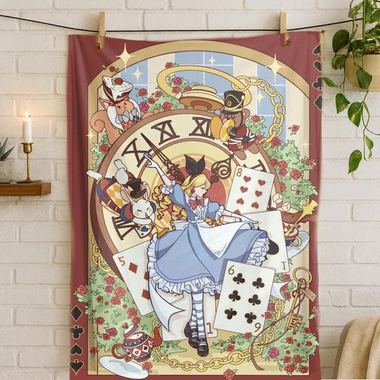 Discover Alice in Wonderland Christmas Flannel Throw Blanket, Cozy Anime Gift