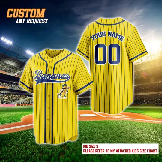 Discover New Banana Jersey Personalized Banana Baseball Jersey Let's Go Bananas AOp Kids