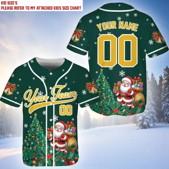 Discover Personalized Christmas Baseball Jersey, Custom Name and Number Gift family AOP B