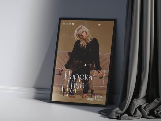 Billie Eilish Happier Than Ever Album Cover Poster