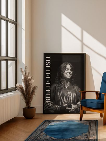 Discover Billie Eilish Poster | Music Icon Art | Bad Guy Lyrics | Neon Dream Wall Decor | Bedroom Wall Art | Pop Sensation Print