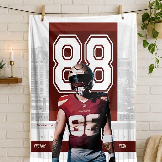 Discover Custom Football Blanket with Photo & Name  Personalized Player Gift, Team Spirit Throw, Football Player Keepsake,football fans gift