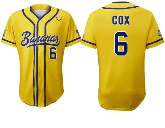 Discover Savannah Bananas RYAN COX Baseball Jersey size S-5XL BB527