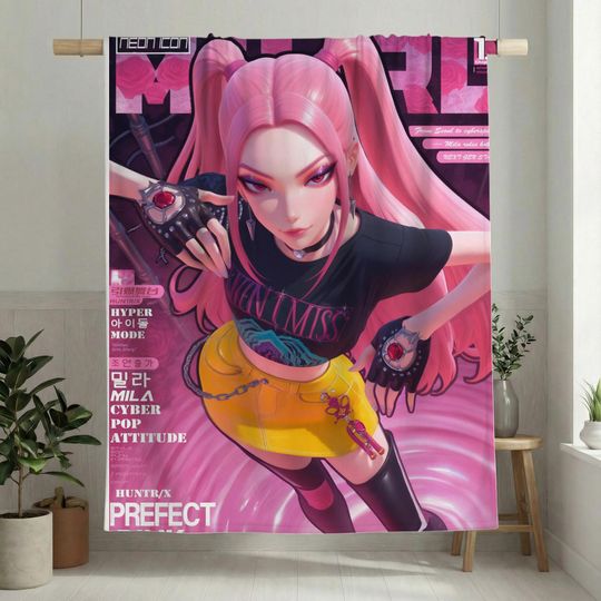 Huntrix K-Pop Demon Hunters Soft Flannel Fleece Blanket