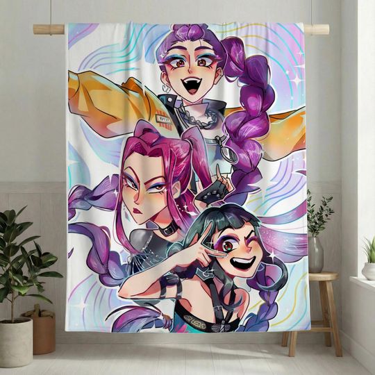 Discover Huntrix K-Pop Demon Hunters Soft Flannel Fleece Blanket