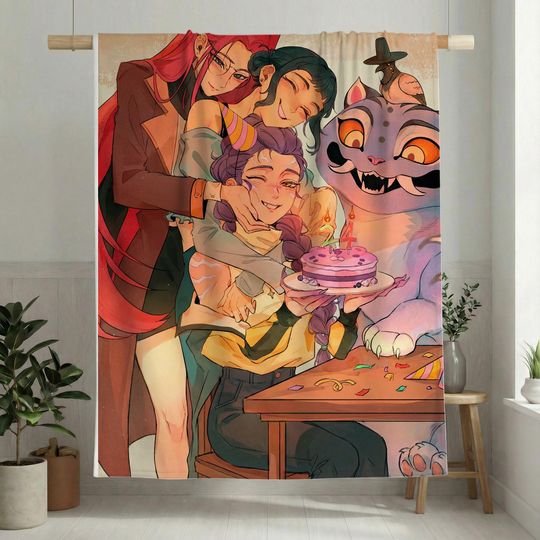 Huntrix K-Pop Demon Hunters Soft Flannel Fleece Blanket, Idol Girl Group Fan Gift