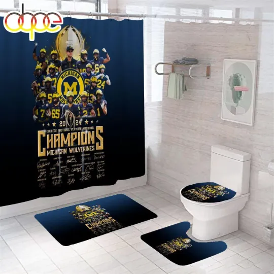 Discover Michigan Wolverines Football Shower Curtain Bathroom set