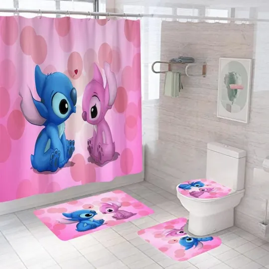 Discover Lilo And Stitch Shower Curtain Bathroom set
