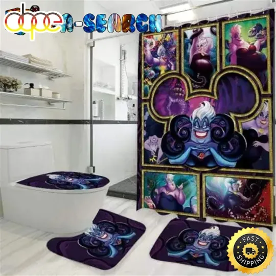 Discover Ursula Disney Shower Curtain Bathroom set