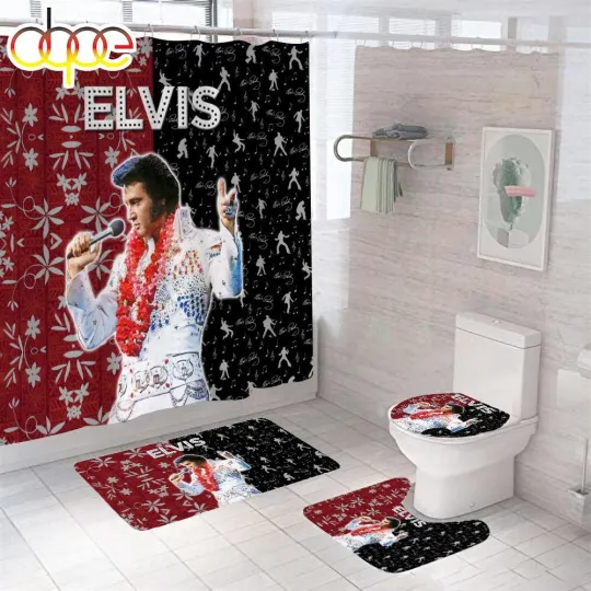 Discover Elvis Presley Music Tour Shower Curtain Bathroom set