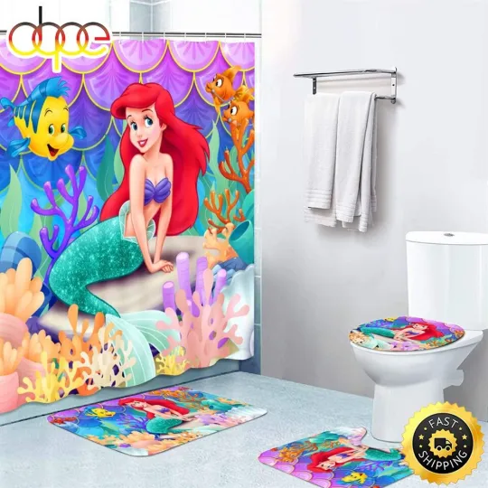 Discover Super Mario Thomas Mermaid Shower Curtain Bathroom set