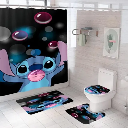 Discover Stitch Playing In The Beach Shower Curtain Bathroom set