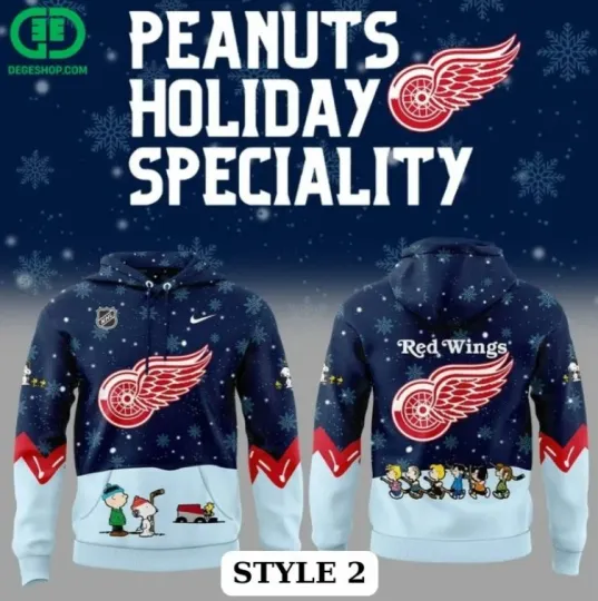 Discover HOT Detroit Red Wing Snoopy Night Hoodie 3D Gift For Christmas