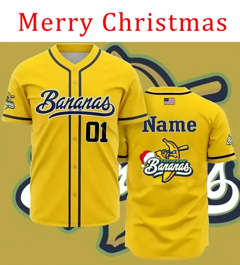 Christmas 2025 Custom Savannah Bananas Baseball Jersey