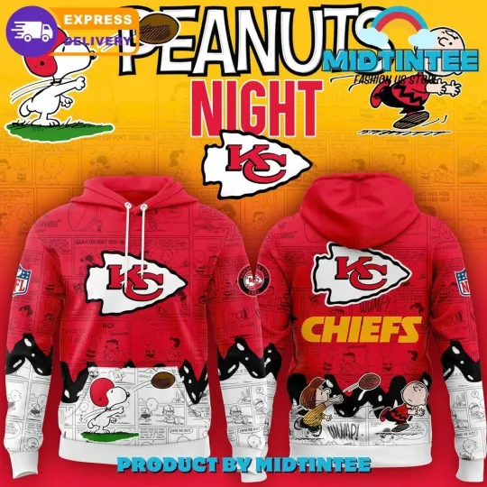 Snoopy Kansas City 75th Anniversary of Peanuts Chiefs All Over Print 3D Hoodie