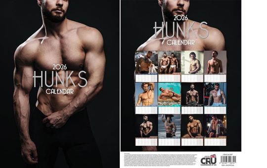 Discover Hunks Guys 2026 Wall Calendar Vertical Wall Calendar Home & Living Office Supplies Calendars
