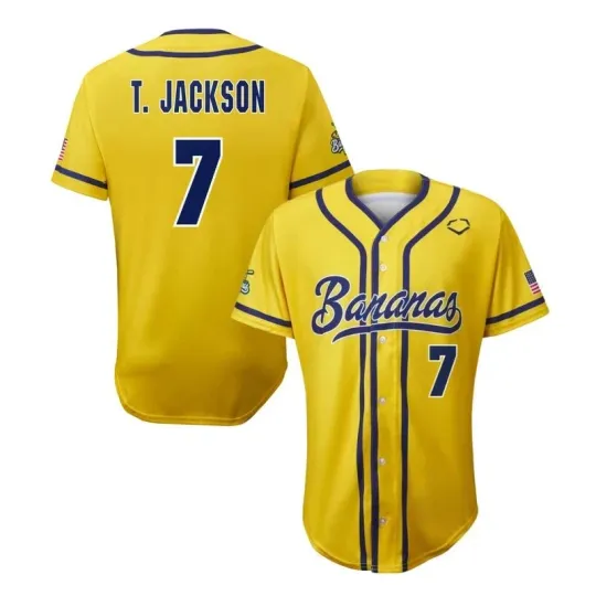 Discover New 2025 Savannah Bananas #7 T. Jackson Baseball Jersey ES758