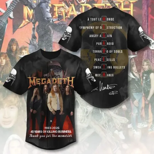 Megadeth 3D Baseball Jersey ES332
