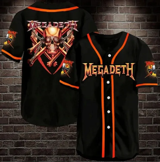 Megadeth Rock Band Baseball Jersey Fanmade 3D Print Unisex T-Shirts ES334
