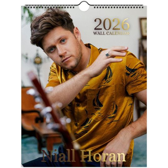 Niall Horan 2026 Wall Calendar – Music Fan Art, Pop Singer Wall Decor, US Holidays